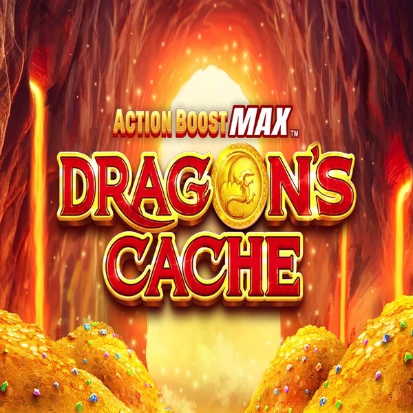 Action Boost Max Dragon's Cache logo by SpinPlay Games Red Casino
