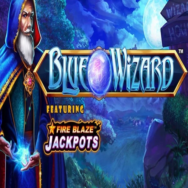 Blue Wizard Fire Blaze Jackpots slot icon by Rarestone Gaming, available at Red Casino