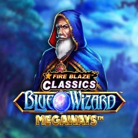 Fire Blaze Blue Wizard Megaways logo – Slots by Rarestone Gaming at Red Casino